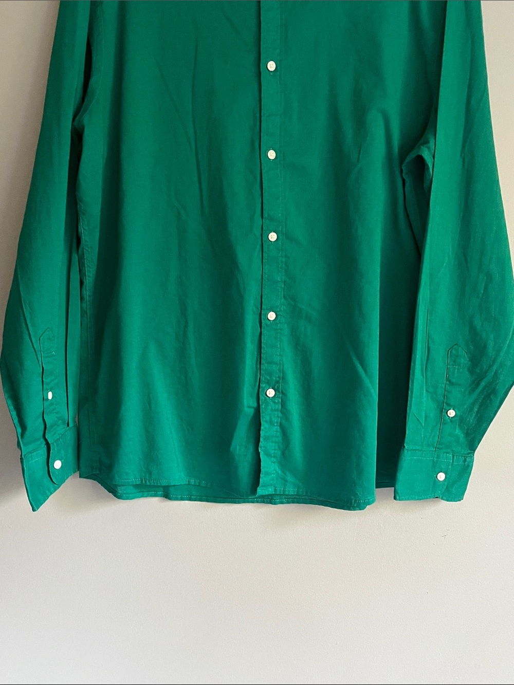 Zara men's button-down Kelly green Oxford cotton shirt size XL - Picture 2 of 11